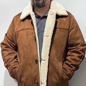 Calvin Klein Men's Tan Suede Bomber Jacket